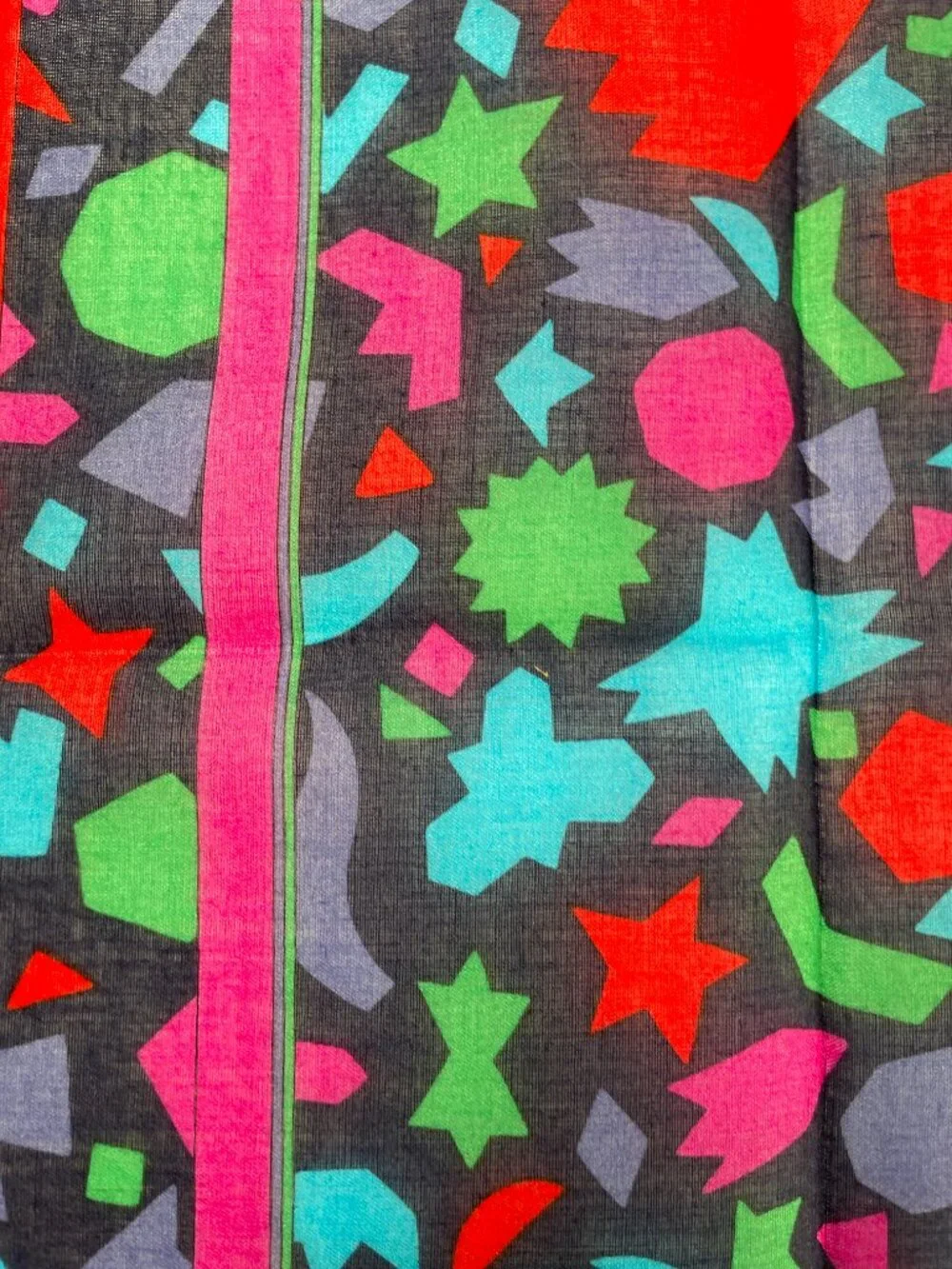 Vintage Yves Saint Laurent Lightweight Cotton Geometric Scarf